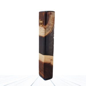 Epoxy and Olive Wood Mezuzah Case Handmade Model 'Safari' - 20 cm