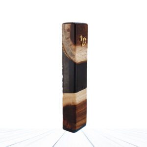 Epoxy and Olive Wood Mezuzah Case Handmade Model 'Safari' - 20 cm