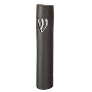 Concrete-Like Mezuzah Case in Black - Suitable for Any Scroll up to 12 cm