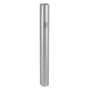 Classic Aluminum Mezuzah Case in Matte Silver - Fits Any Klaf Up to 12 cm