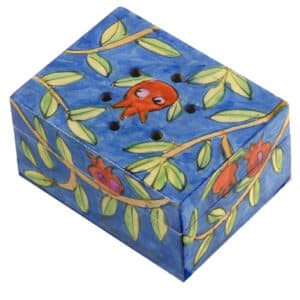 Painted Wooden Perfume Box - Pomegranates