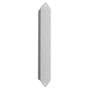 White Plastic Mezuzah Case with Silver Embossing - Suitable for any Klaf up to 12 cm