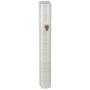 Classic Mezuzah Case in Matte Silver with Striped Texture - Fits Any Scroll up to 12 cm