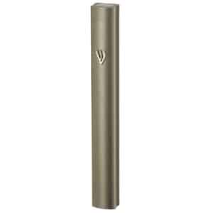 Classic Aluminum Mezuzah Case in Champagne Color with Delicate Texture - Suitable for Any Scroll up to 12 cm