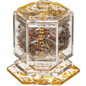 Perfume Bottle Made of Plexiglass and Gold Glitter