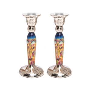 Tall Candlesticks for Shabbat Jerusalem Alleys