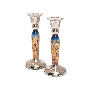 Tall Candlesticks for Shabbat Jerusalem Alleys