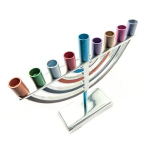 Classic Colorful Menorah with Modern Design