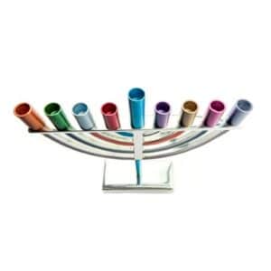 Classic Colorful Menorah with Modern Design