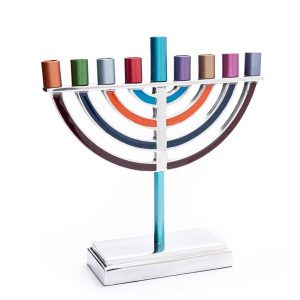 Classic Colorful Menorah with Modern Design