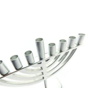 Small Classic Silver Menorah with Modern Design