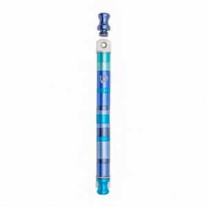 Galilean Metal Mezuzah Case with Blue Stripes - Suitable for Any Scroll up to 12 cm