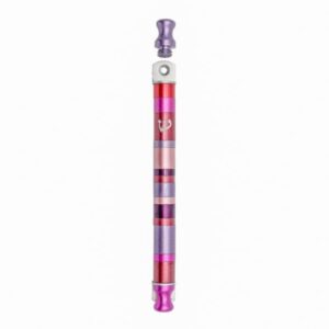Galilee Metal Mezuzah Case with Bordeaux Stripes - Suitable for Any Scroll up to 12 cm