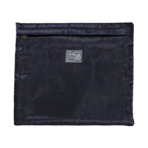 Tallit Bag with Full Embroidery in Dark Blue Square Pattern
