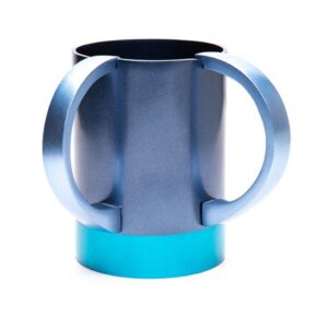 Metal Handwashing Basin with Modern Look in Blue and Turquoise Colors