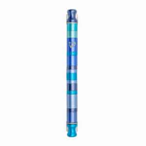 Galilean Metal Mezuzah Case with Blue Stripes - Suitable for Any Scroll up to 12 cm