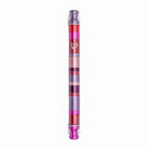Galilee Metal Mezuzah Case with Bordeaux Stripes - Suitable for Any Scroll up to 12 cm