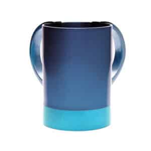 Metal Handwashing Basin with Modern Look in Blue and Turquoise Colors