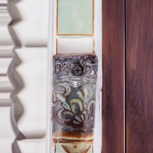 Ceramic Mezuzah Case 'Leaves'