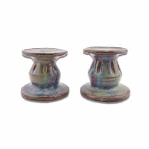 Ceramic Shabbat Candlesticks - 'Marble'