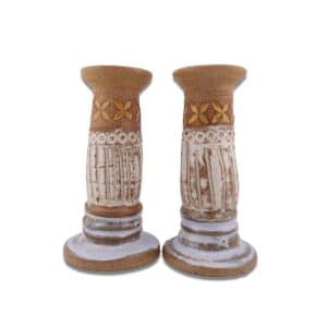 Ceramic Shabbat Candle Holders - 'Lace'