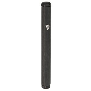 Hexagonal Aluminum Mezuzah Case in Matte Black with Texture - Fits Any Scroll up to 15 cm