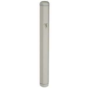 Hexagonal Aluminum Mezuzah Case in Glossy White - Fits Any Scroll Up to 15 cm