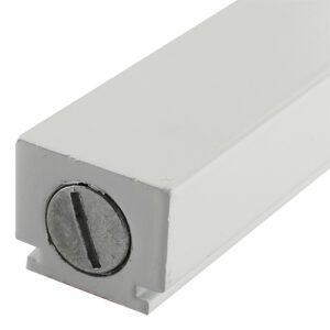 Modern White Plastic Mezuzah Case with Decorative Silver Strip - Fits Any Scroll up to 15 cm