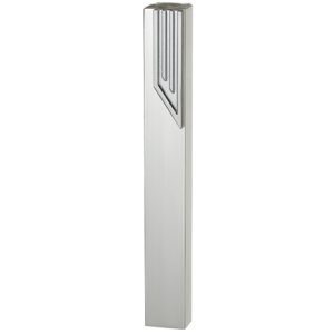 Modern Aluminum Mezuzah Case in Matte Silver with Decorative Letter - Fits Any Klaf up to 15 cm