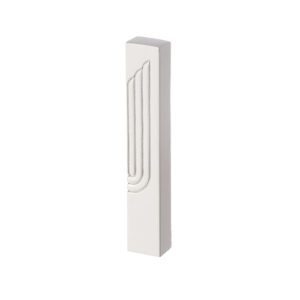 Modern White Concrete-Look Mezuzah Case with the Letter Shin Engraved in Silver - Suitable for Any Scroll Up to 15 cm