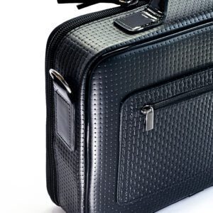 Genuine Leather Tallit and Tefillin Bag, Reversible Exterior with Fur-Trimmed Pockets