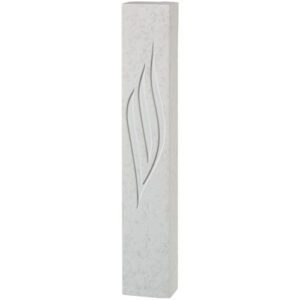 Mezuzah Case Stone-Like Marble in White Color - Suitable for Any Scroll Up to 15 cm