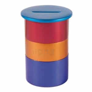 Colorful Charity Box Made of Aluminum and Anodized Paints - 10 cm