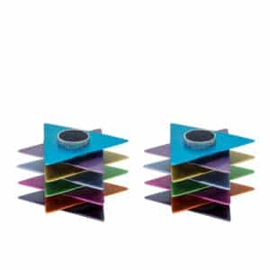 Colorful Star of David Candlesticks