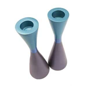 Shabbat Candlesticks in Purple and Turquoise Shades