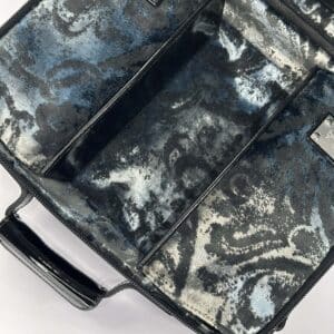 Tallit and Tefillin Case Made of Genuine Leather, Two-Tone External and Inside Luxurious Fabric in Shades of Blue