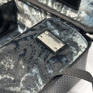 Tallit and Tefillin Case Made of Genuine Leather, Two-Tone External and Inside Luxurious Fabric in Shades of Blue