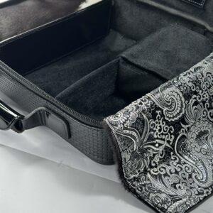 Genuine Leather Tallit and Tefillin Bag, Reversible Exterior with Fur-Trimmed Pockets