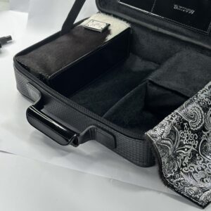 Genuine Leather Tallit and Tefillin Bag, Reversible Exterior with Fur-Trimmed Pockets