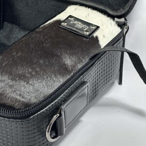 Genuine Leather Tallit and Tefillin Bag, Reversible Exterior with Fur-Trimmed Pockets