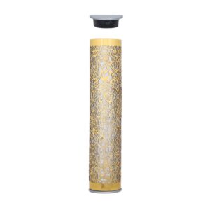 Golden Metal Mezuzah Case with Pomegranate Cutout - Fits Scroll up to 12 cm