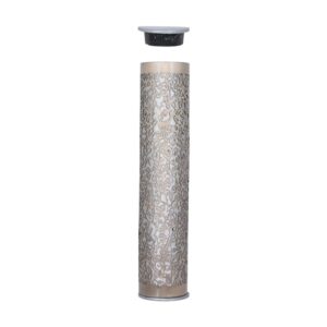 Silver Metal Mezuzah Case with Pomegranate Cutout - Fits Scroll up to 12 cm