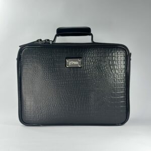 Genuine Leather Tallit and Tefillin Bag with Crocodile Texture
