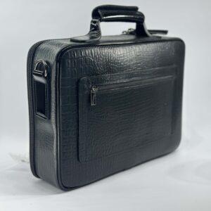 Genuine Leather Tallit and Tefillin Bag with Crocodile Texture