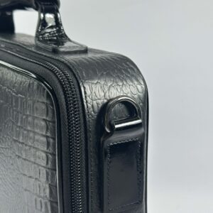Genuine Leather Tallit and Tefillin Bag with Crocodile Texture