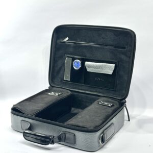 Genuine Leather Tallit and Tefillin Bag in Gray Color