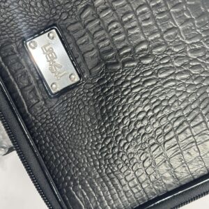 Genuine Leather Tallit and Tefillin Bag with Crocodile Texture