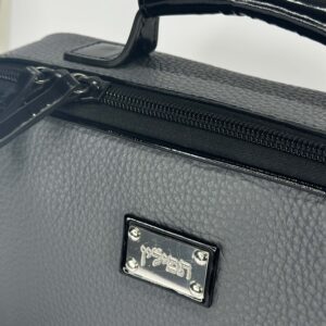 Genuine Leather Tallit and Tefillin Bag in Gray Color