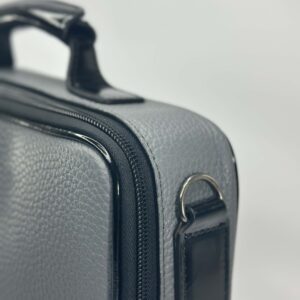 Genuine Leather Tallit and Tefillin Bag in Gray Color