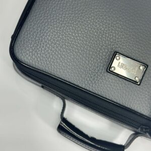 Genuine Leather Tallit and Tefillin Bag in Gray Color